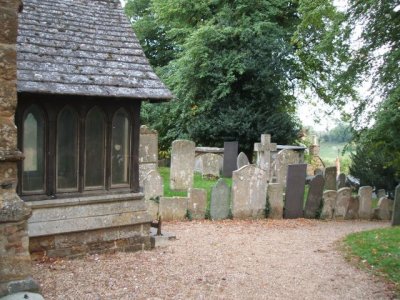 In the churchyard, it appeared they were using headstones as a fence!!