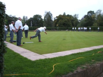 Lawn bowling (sorry about the fuzziness, it was nearly dark!)!