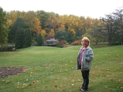 Kathy enjoying the cool, crisp weather