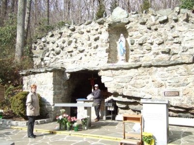 Standing at the grotto