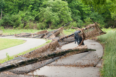 Fence toppled