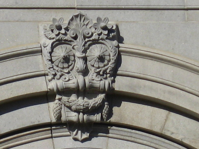 Memorial Hall - Keystone of the Arched Window in the West Pavillion