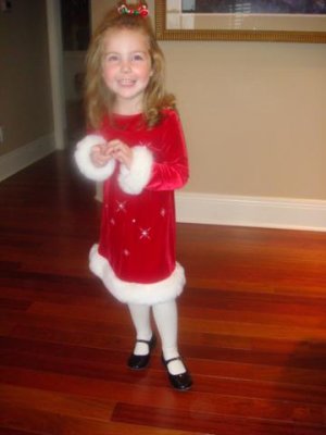 santa baby ready for her school performance