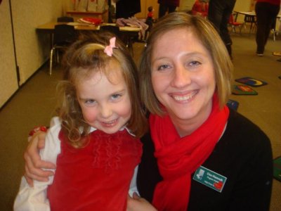 with her assistant teacher