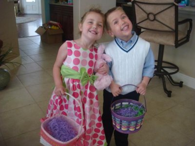 after church, ready to start the egg hunt that the easter bunny hid