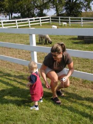 at an apple orchard/farm with aunt veronica