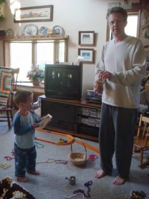 uncle steve plays along- we were rocking at 8:45am!