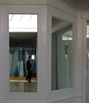 Reflection in an ex-See's candy store