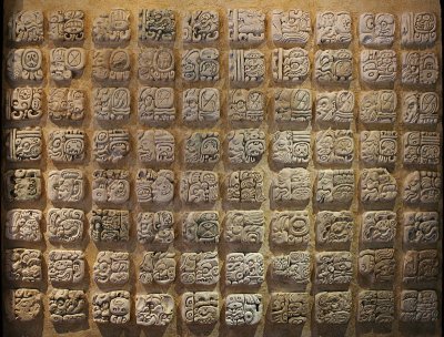 Panel of Mayan hieroglyphs from Temple of the Inscriptions 2196
