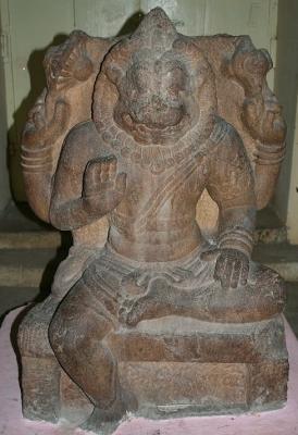 Vishnu, the lion man, in museum inside palace