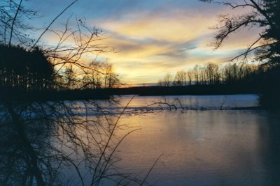 winter sunset on nimisila lake