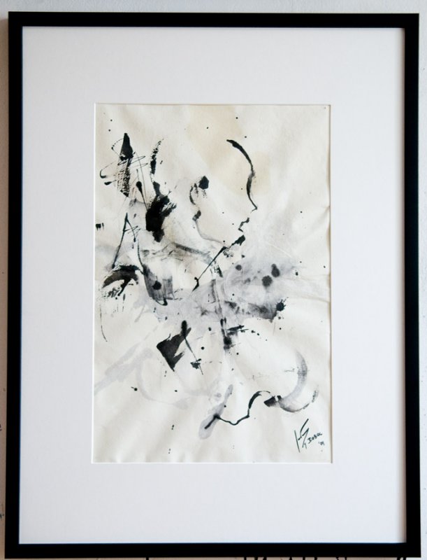 senza titolo (due facce), ink on paper, 55x38 (sold)