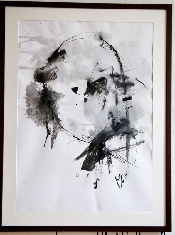 viso cervantesco, ink on paper,50x70