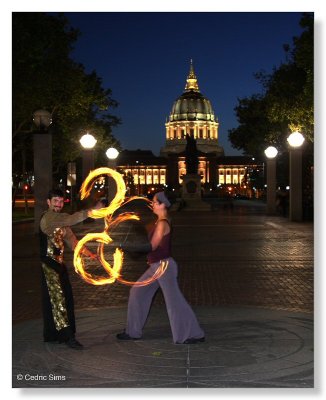 Temple of Poi fire dancing @ United Nation Plaza in San Francisco 2010