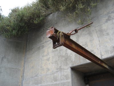 Townsley reserve. Trolley rail end with trolley.