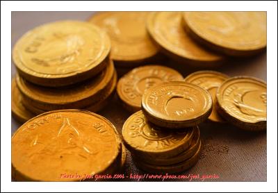 Gold coins in macro