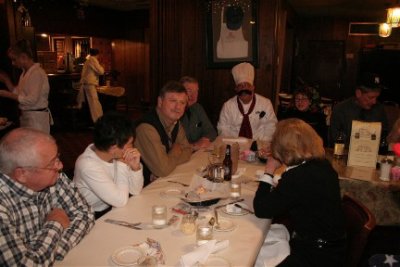 L-R Richard ('60 ) & Gail Phillips, Danny Adair, Pat Kirwan, Chef Boyarengelberg & Ida.