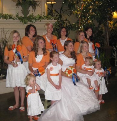 The bridesmaids and flower girls