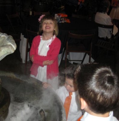 Astrid loved this fog fountain (with Boston & Ethan)