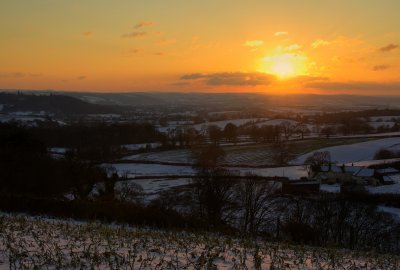 Sunset from the hills arond Bradninch