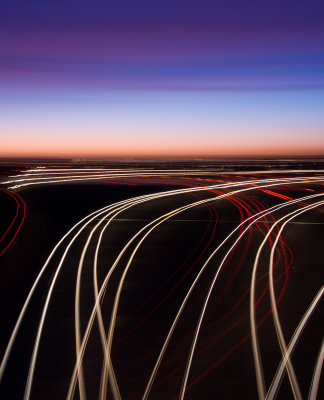 Panning - lights and sunset