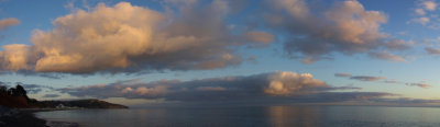 Evening light on the clouds over the sea at Seaton - Devon