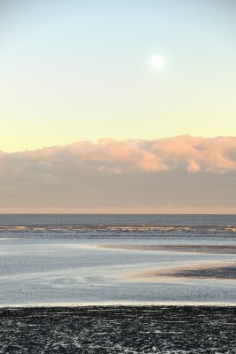 Ghostly moon on Dublin Bay