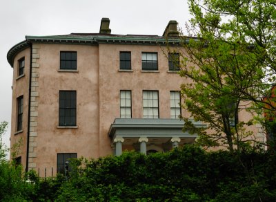 The old pink house in the park