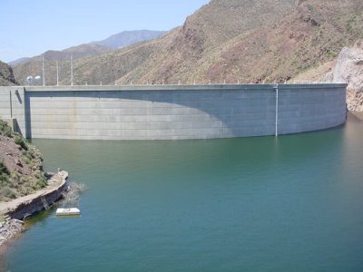 back of the dam