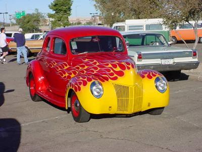 red and yellow Ford ?
