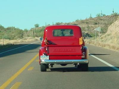 red 1947 Chevy pickup