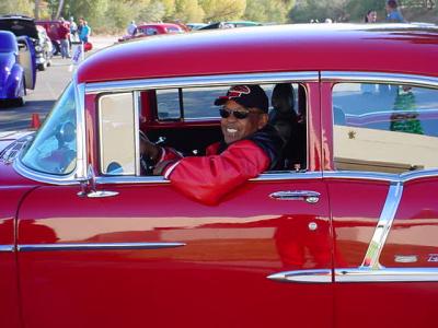 Guy and his red 55 Chevy