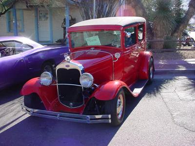 red Ford hotrod