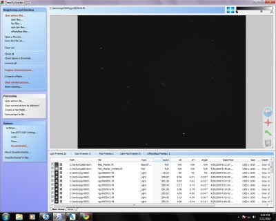 Deep Sky Stacker interface