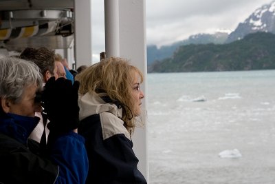 On the deck at Margerie Glacier