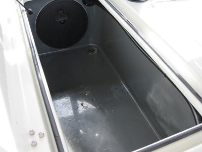 Rear starboard hatch with access to  bait well pump