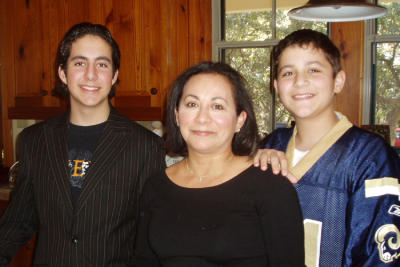 Audrey and her boys 2005