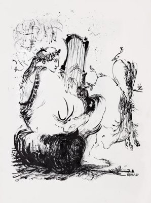 Ink brush drawing 1967: N.Rich