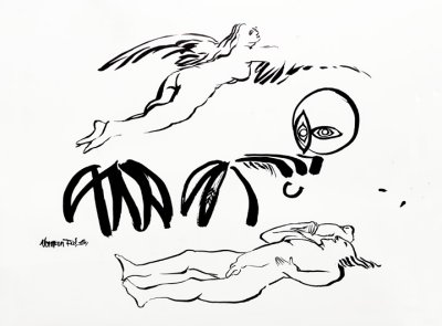 Ink drawing on paper 1967: N.Rich