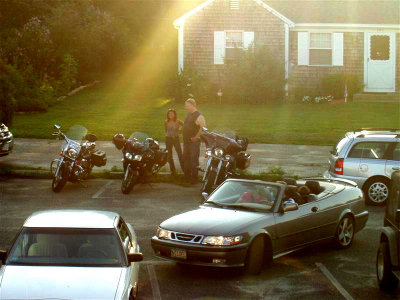 God shines down on the happy couple, or was it the bikes??
