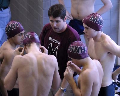 Huddle before the swim