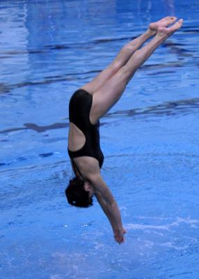 Johnson doing her dive