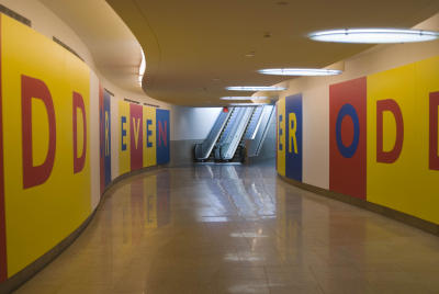The underground walkway to the main lobby
