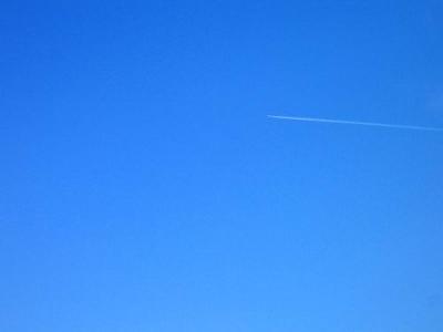 Plane on blue sky