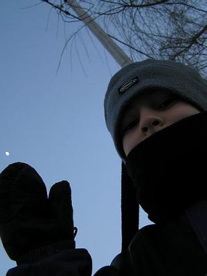 'Look Dad, there is the Moon out there!'