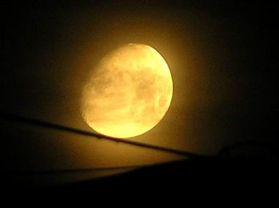 February 10, Cloudy Moon on a wire...