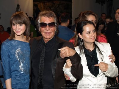 designer Roberto Cavalli and designer Oana Savescu