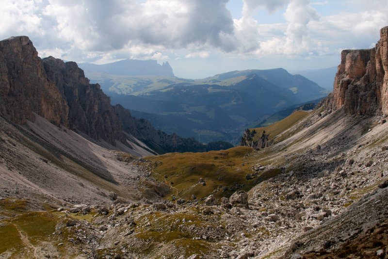 in distance you can see the Alpe di Siusi
