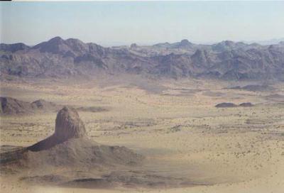 Hoggar viewed from the airplane