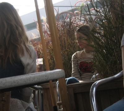 it's kaitlin cooper from the OC!  sitting next to us outside at Coffee Bean